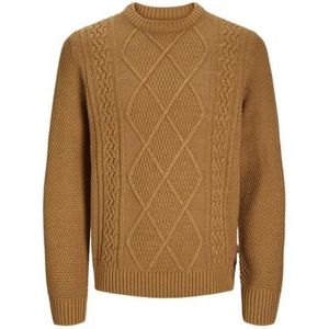 Jack & Jones Jprbludiogo Cable Knit Pack, Bruin Sugar/Detail: melange Cable, L