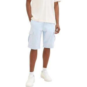 TOM TAILOR Heren bermuda shorts, 31852 - Blue White Chambray, 28