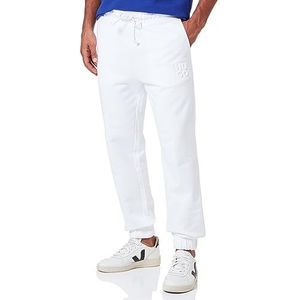 HUGO Dchard Relaxed-Fit joggingbroek voor heren, van katoen-terry met Stack-logo, White100, XL
