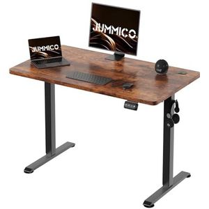 JUMMICO In hoogte verstelbaar bureau 100 x 60 cm, staand bureau (71-119 cm), in hoogte verstelbaar, elektrisch met 2-geheugenbesturing en anti-botsingsfunctie (vintage bruin)