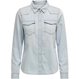 ONLY Dames Onlalexa L/S DNM Shirt Fs Noos Blouse, blauw (light blue denim), XXL