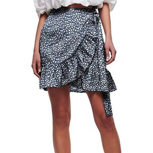 ONLY Dames Onlolivia Wrap Skirt Wvn Noos Rok, Blauwe Mirage/Aop:tonale Ditsy, XL