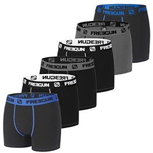 FREEGUN Boxershorts voor heren, stretch, onderbroeken voor mannen, antislip, verpakking van 6 stuks, P2, S