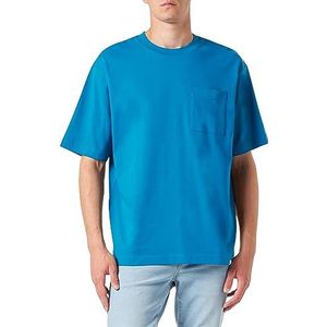 Seidensticker Studio Ronde hals T-shirt oversized - oversized - gemakkelijk te strijken - ronde hals - korte mouwen - unisex - 100% katoen, turquoise, XL