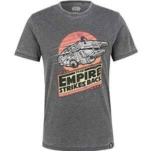 Recovered Heren T-shirt Star Wars Empire Strikes Back Millenium Falcon - Shirt in grijs en wit in maat S - XXL, grijs, S