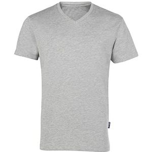 HRM Heren Luxe V-Hals T-shirt, Grijs-Gemengd, Maat 3XL I Premium Heren T-shirt Gemaakt van 100% Biologisch Katoen I Basic T-shirt Wasbaar tot 60°C I Hoogwaardige & Duurzame Herenkleding