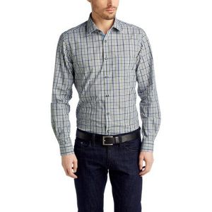 ESPRIT Collection Heren Slim Fit Businesshemd 024EO2F012 Katoenen hemd geruit