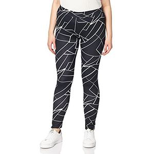 Urban Classics AOP leggings voor dames, geometrisch zwart, 3XL