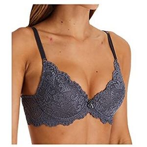 Smart & Sexy Women's Seasonal Signature Lace Push-up Bra Fashion Colors, Anthracite, 40DD