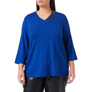 Ulla Popken Dames Shirt Blouse, Charged Cobalt, 54 Grote maten