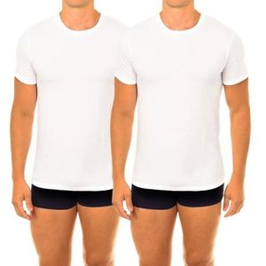 Dim T-shirt (2 stuks) voor heren, Wit (wit), XXL