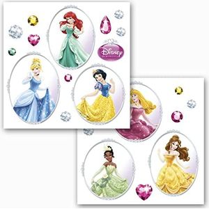 Komar - Disney - Windwo-sticker Princess - 31 x 31 cm - raamdecoratie, raamsticker, prinsessens, diamanten - 16402, bont