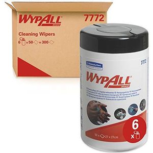 WypAll Navulverpakking voor reinigingsdoeken, voorgedrenkte doekjes in dispenseremmer, 1-laags, 6 emmers x 50 doeken, groen, 7772