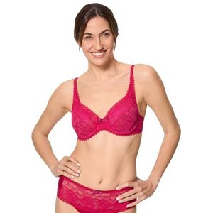 Playtex Flower Elegance Damesbeha met beugel van kant, 1 stuk, Rood, 90E