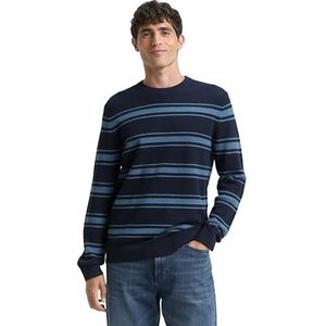 TOM TAILOR heren trui, 39982 - Navy Real Teal Stripe, XXL