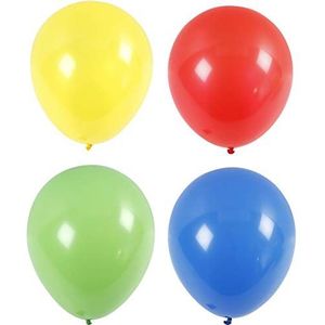 Grote Ballonnen, D: 41 cm, blauw, groen, geel, rood, 4st