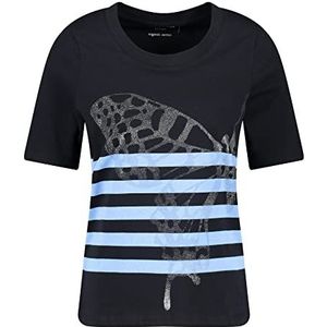 GERRY WEBER Edition Dames 870038-44026 T-shirt, blauw gestreept, 34, Blauwe ring, 34