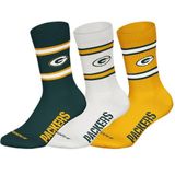 GREEN BAY PACKERS 3pk Crew Socks - GRN/WHT/YEL - 39/42
