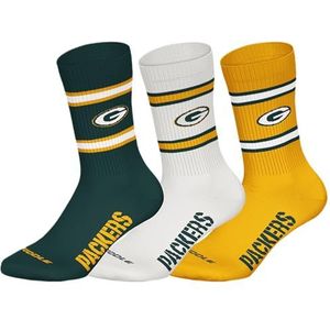 GREEN BAY PACKERS 3pk Crew Socks - GRN/WHT/YEL - 39/42