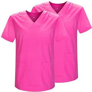 MISEMIYA - Verpakking van 2 stuks, uniseks, gezondheiduniform, medisch uniform, ref. 817 x 2, fuchsia 21, M
