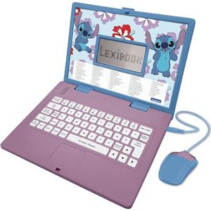 Lexibook Disney Stitch, Educatieve en Tweetalige Laptop in Nederlands/Frans, Speelgoed voor kinderen met 124 activiteiten om te leren, spelletjes te spelen en muziek, blauw, JC598Di10