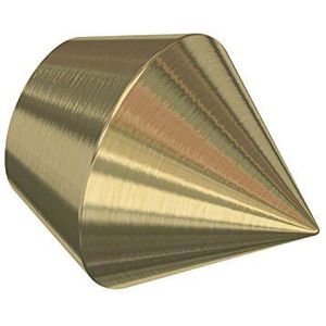 Flairdeco eindstukken voor 12 mm Ø gordijnroede, dubbele kegel, messing mat, 2 stuks