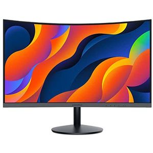 KOORUI Gebogen Monitor - 24 Inch FHD Gebogen Computermonitor, VA Paneel, 60Hz, Kromming 1800R, Kantelinstelling, Oogzorg, HDMI, VGA Gaming Monitor, Zwart 24N5C