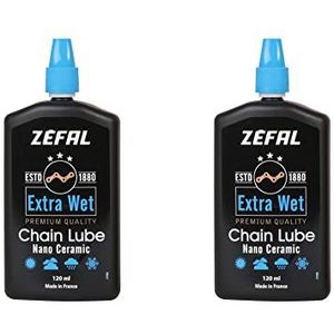 ZEFAL Pack Extra Wet Lube – 2 flessen premium keramisch smeermiddel fietsketting – zeer lange houdbaarheid – 120 ml per fles