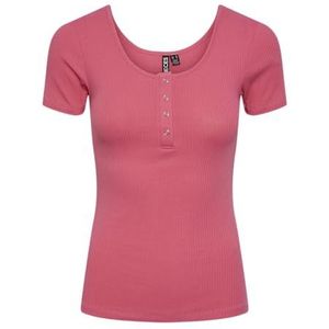 PIECES Pckitte Ss Top Noos T-shirt voor dames, roze (hot pink), L