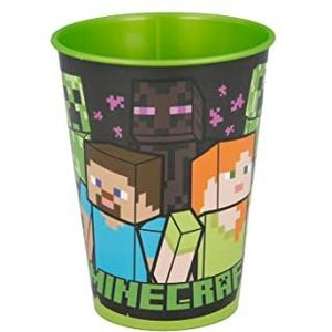 Plastic beker van 260 ml voor kinderen met Minecraft-afbeeldingen, wasbaar en herbruikbaar, niet geschikt voor de magnetron