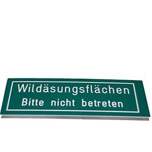 Jehn Informatiebord Wilde äsungsfläschen Bitte nicht betreden, groen/wit, 15 cm