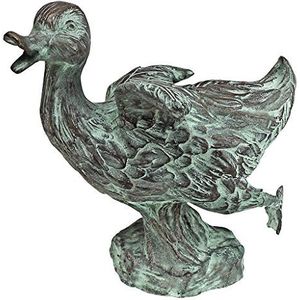 Design Toscano Dansende eend van de Lindell-vijver, tuinbeeld van gegoten brons
