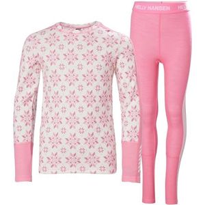 Helly Hansen Unisex Kid's Jr Graphic LIFA Merino Set Base Layer Bottom, 068 Suiker Roze Sneeuwvlok Aop, 16 Jaren