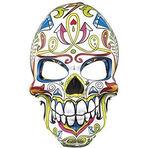 Boland 97039 - Masker Mr. Day of the Dead voor Halloween en carnaval, accessoires voor carnavalskostuums, Dia de los Muertos, Meerkleurig, Eén Maat