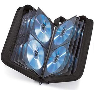 Hama CD-tas voor 64 discs/CD/DVD/Blu-ray (map om op te bergen, ruimtebesparend voor auto en thuis, transporthoes) zwart