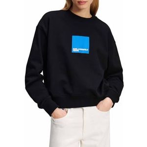 Karl Lagerfeld Jeans, Dames, Box Logo Sweat, Regular Fit, Zwart, S