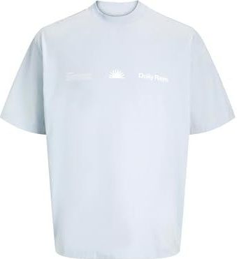 Jack & Jones - Shirt - Lichtgrijs/Wit - Ronde Hals - Kwartmouw