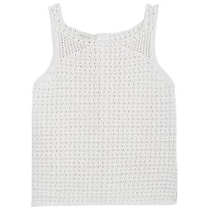 Gocco Top Crochet T-shirt voor meisjes, Gebroken wit, 8 Jaren