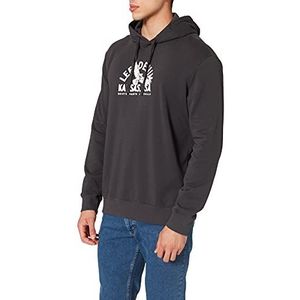 Lee Mens Graphic Hoodie Hooded Sweatshirt, Washed Black, L