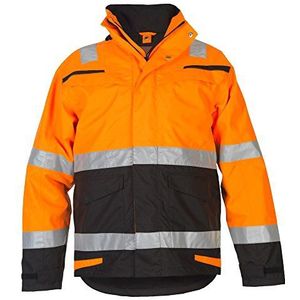 Hydrowear 043705OB Margate Waterdicht Winter Parka, Multi Inherent, 60% Modacryl/38% Katoen/2% Antistatisch, Grote Mate, Hi-Vis Oranje/Zwart