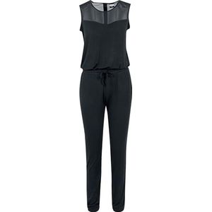 Urban Classics Dames Tech Mesh Long Jumpsuit, dames overall, verkrijgbaar in zwart, maten XS tot 5XL, zwart (black 7), 4XL