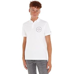 Tommy Hilfiger Heren Hilfiger Roundle Reg Polo S/S polo's, wit, XS, Wit, XS