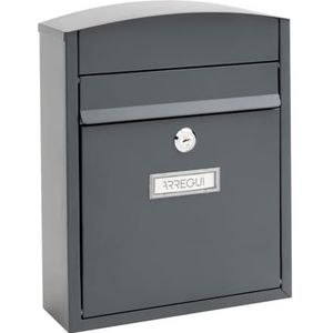 ARREGUI Compact E5735 Buitenbrievenbus van staal, maat S (Din A5 post), kleine wandbrievenbus, enkele brievenbus, regenafstotend, eenvoudige montage, antraciet