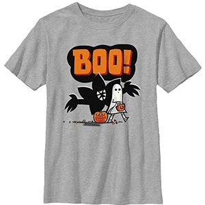 Stranger Things Boo T-shirt voor kinderen, Heather Grey, maat XL, gemengd grijs, One size