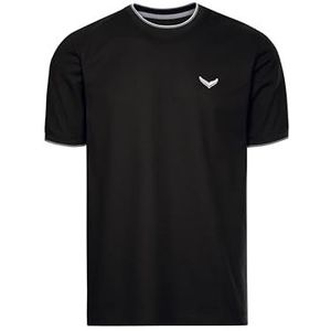 T-shirt in piqué-kwaliteit, zwart, S