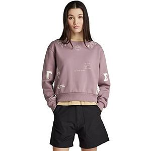 G-STAR RAW Dames Multi gr Cropped Loose Zw Sweater, Paars (Grape Shake A613-D310), XL