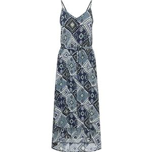 COBIE Maxi-jurk voor dames, met etno-print, Marine meerkleurig, M