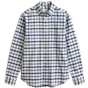 REG Oxford geruit shirt, Greyish Blue., M
