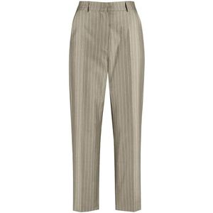 Taifun Fijne 7/8-broek voor dames, met krijtstrepen, straight fit, gestreept, 7/8 lengte, New Sage patroon, 34