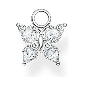 THOMAS SABO Dames oorbellen hanger vlinder witte stenen 925 sterling zilver EP014-051-14